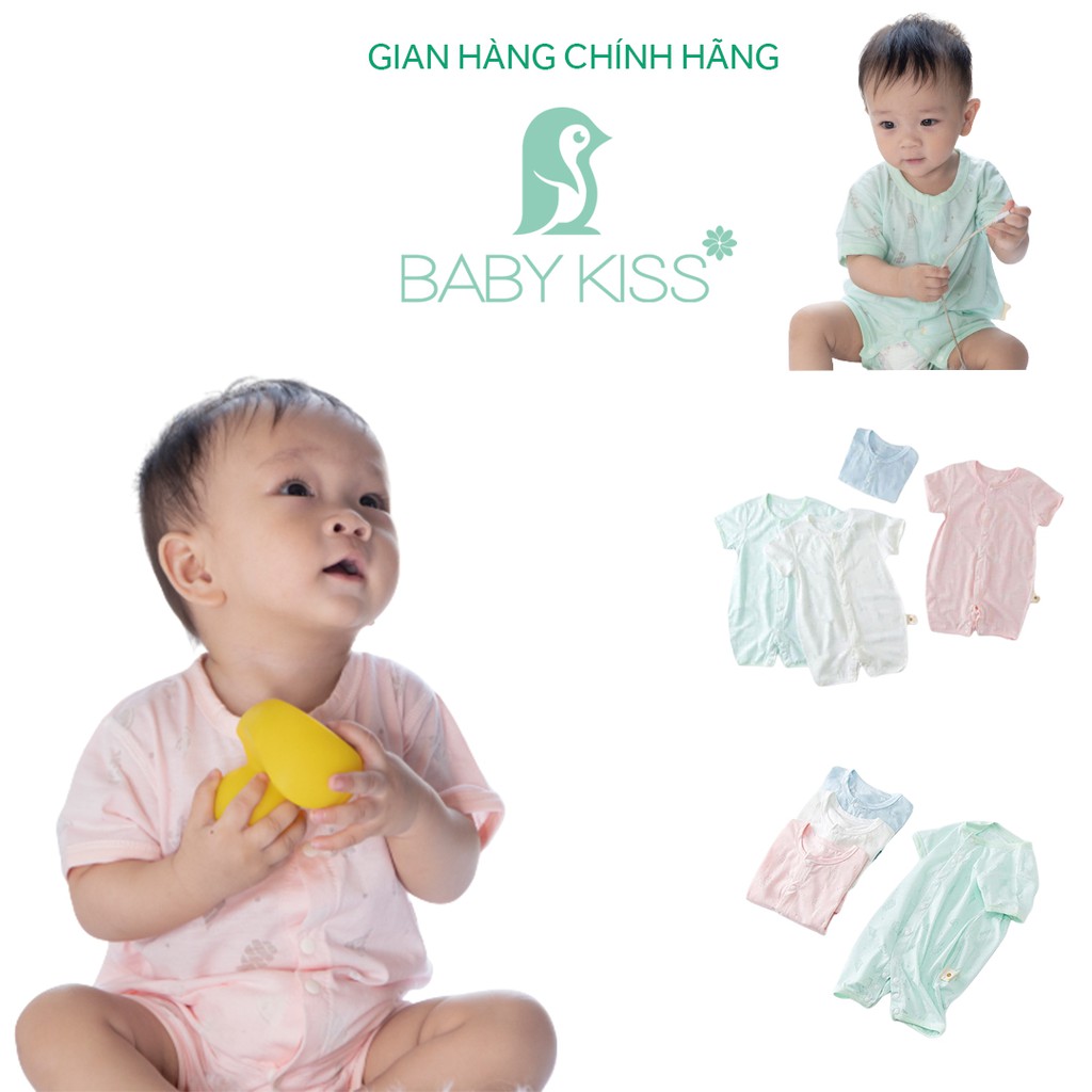 Bodysuit cho bé thông hơi sợi tre hàng hãng BABY KISS