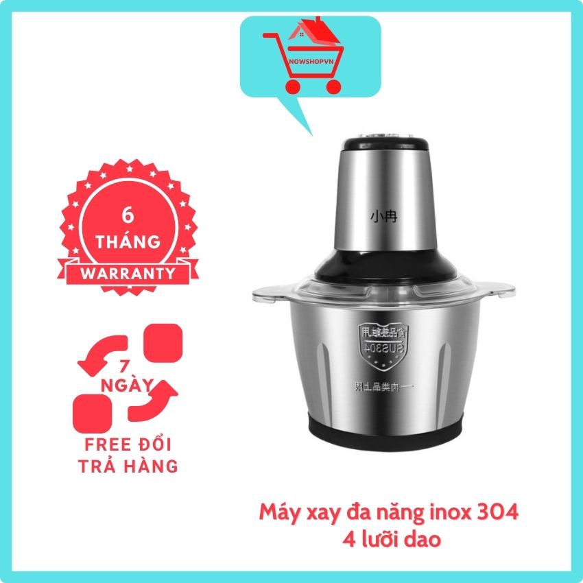 Máy Xay Thịt Cối Inox 4 Lưỡi Đa Năng, Dung Tích 3L. Bảo hành 6 tháng. Ưu đãi mua kèm nước rửa bát SPY 9k