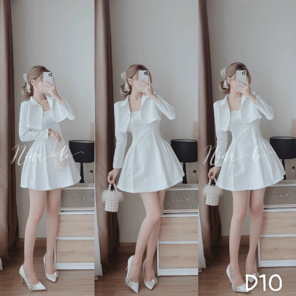 (MẪU MỚI) SÉT FORD ĐẦM KIỂU NỮ PHỐI ÁO KHOÁC LỬNG TRẺ TRUNG DỰ TIỆC SANG CHẢNH HẾT NẤC HHP FASHION