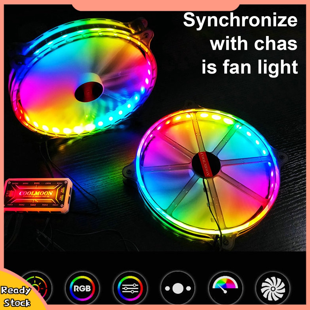 Quạt tản nhiệt Hua-Coolmoon CR200 RGB không ồn 20cm cho máy tính bàn