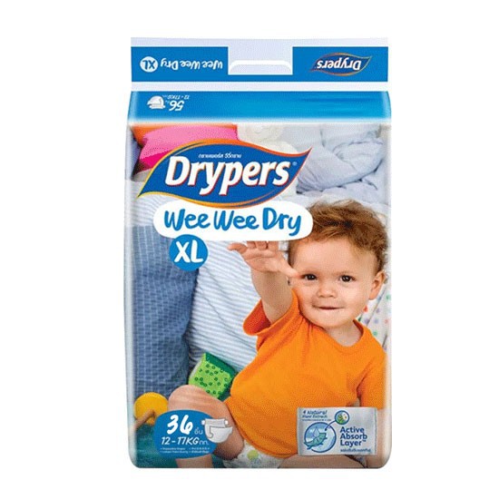 Tã dán Drypers Wee Wee Dry size XL3, XL16 (12-17kg)