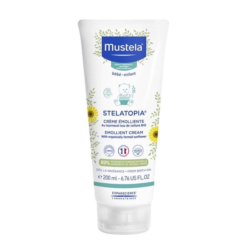 Mustela Kem Dưỡng Da Mặt Và Cơ Thể Cho Trẻ Sơ Sinh & Em Bé Da Chàm Thể Tạng Mustela 200ml