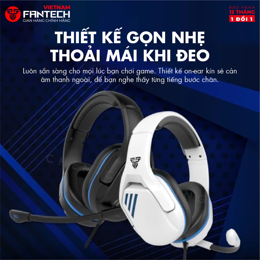 Tai Nghe Gaming Chụp Tai Có Dây FANTECH MH86 Chuyên Game Console PS4, PS5... Jack 3.5mm Kèm Mic Chuyên Dụng