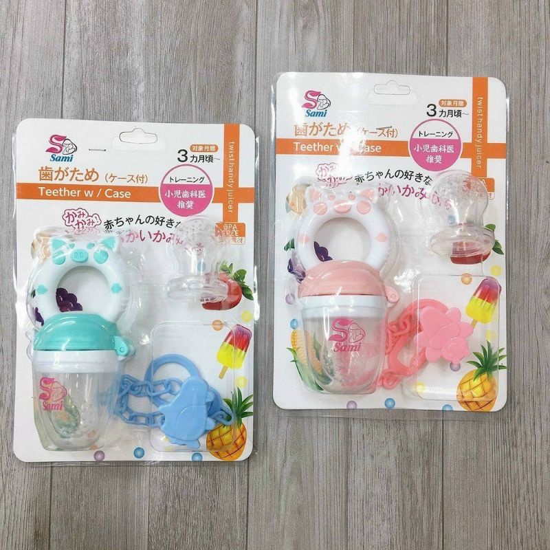 Túi nhai ăn dặm chống hóc 3 giai đoạn Sami Nhật Bản kèm dây đeo cho bé