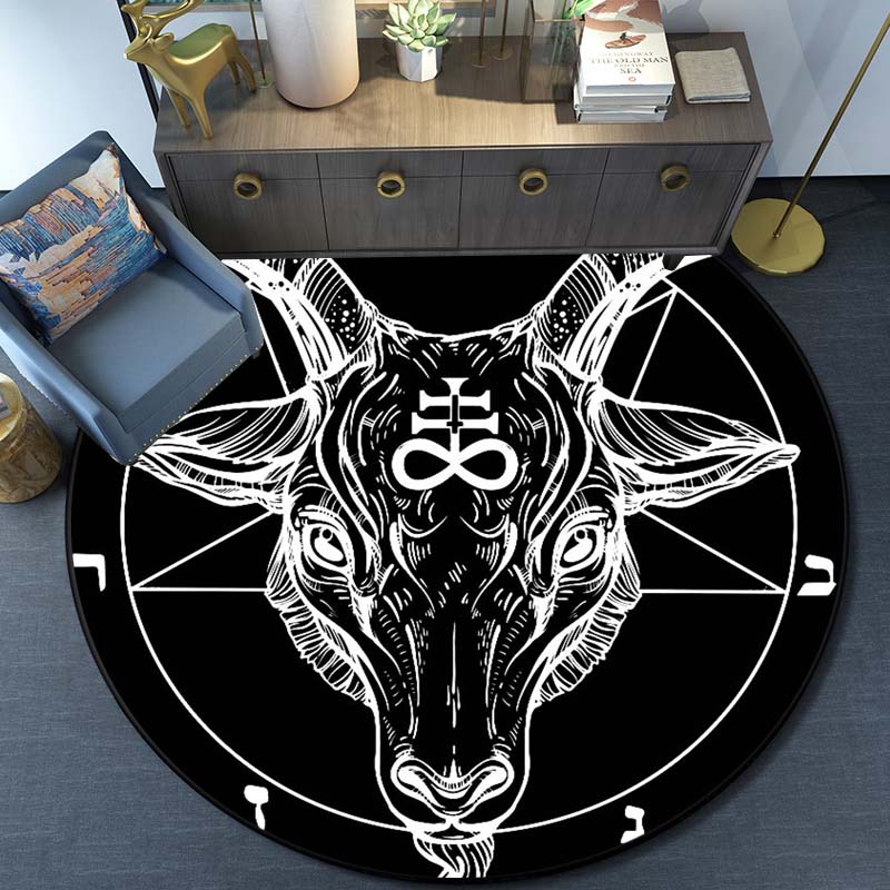 Thảm Satan Dê Satan Hình Bộ Xương Ngôi Sao Năm Cánh Trang Trí Thảm Satan