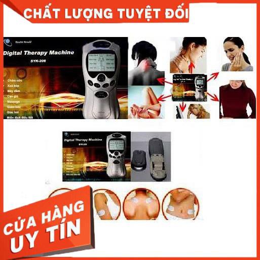 Máy massage châm cứu bấm huyệt xung điện kèm sạc màn hình LCD