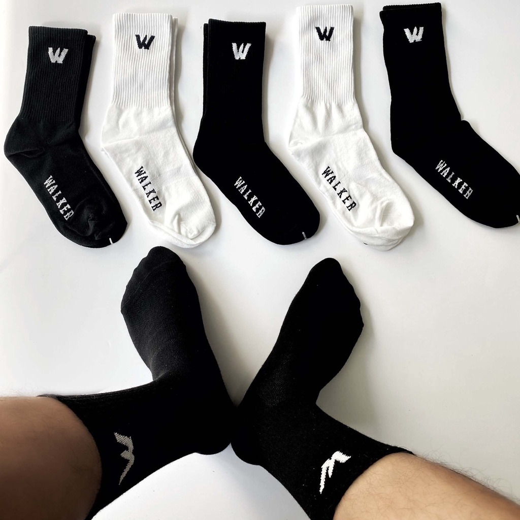 Tất Cổ Cao Nam/ Nữ Thấm Hút Mồ Hôi Freesize Dệt Logo Walker Vietnam