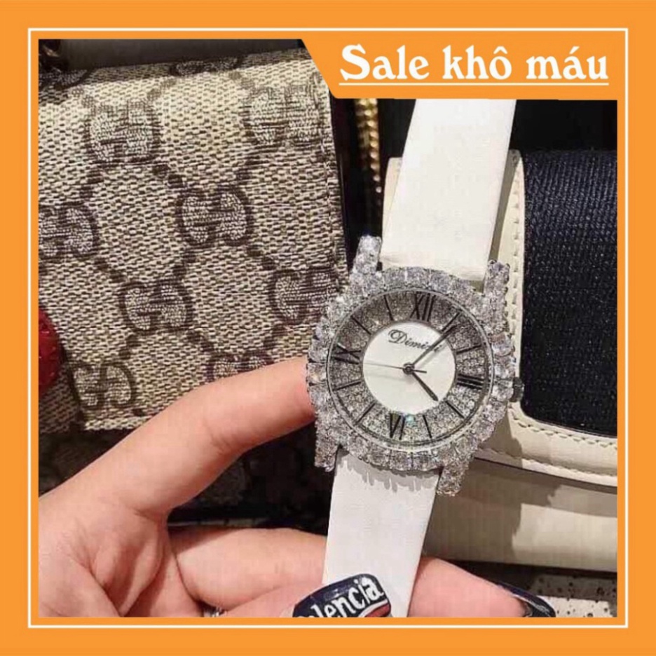 Đồng hồ DIMINI dây da mềm thiết kế đính đá kim cương nhân tạo sang trọng đeo cực sáng tay và nổi bật hình ảnh video tựụp | BigBuy360 - bigbuy360.vn