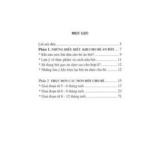 Thực Đơn Cho Bé - Các Món Bột