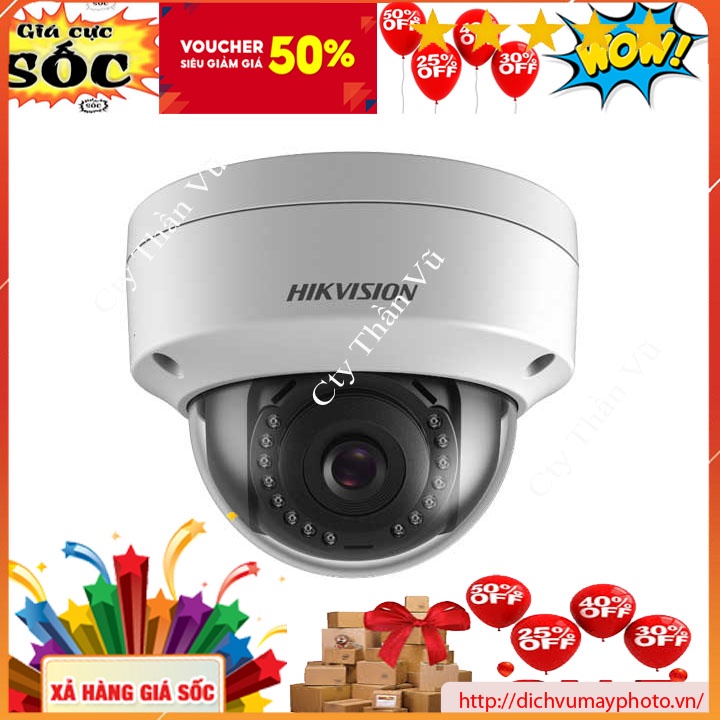 Camera IP Hik 2MP DOME Có POE Có Mic, mã DS-2CD1123G0-IUF