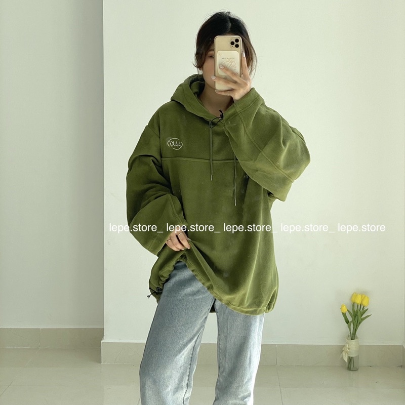 [Hàng có sẵn]Áo hoodie len lông cừu dày vintage có mũ trùm đầu thu đông 2021 | BigBuy360 - bigbuy360.vn