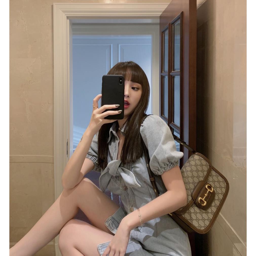Đầm jeans thắt nơ cá tính
