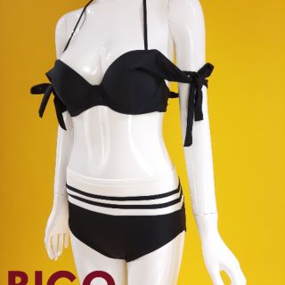 Bộ bikini 2 mảnh màu đen trắng