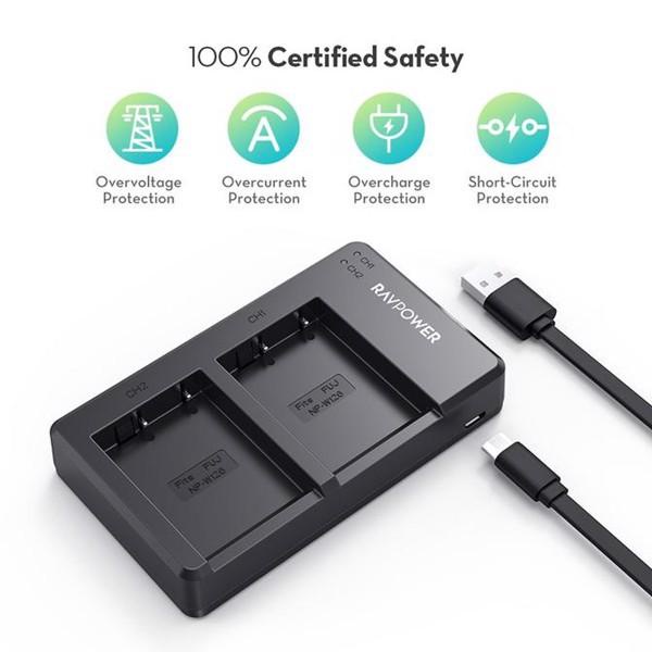 Bộ 2 pin và đế sạc FUJIFILM - hàng chính hãng RAVPOWER