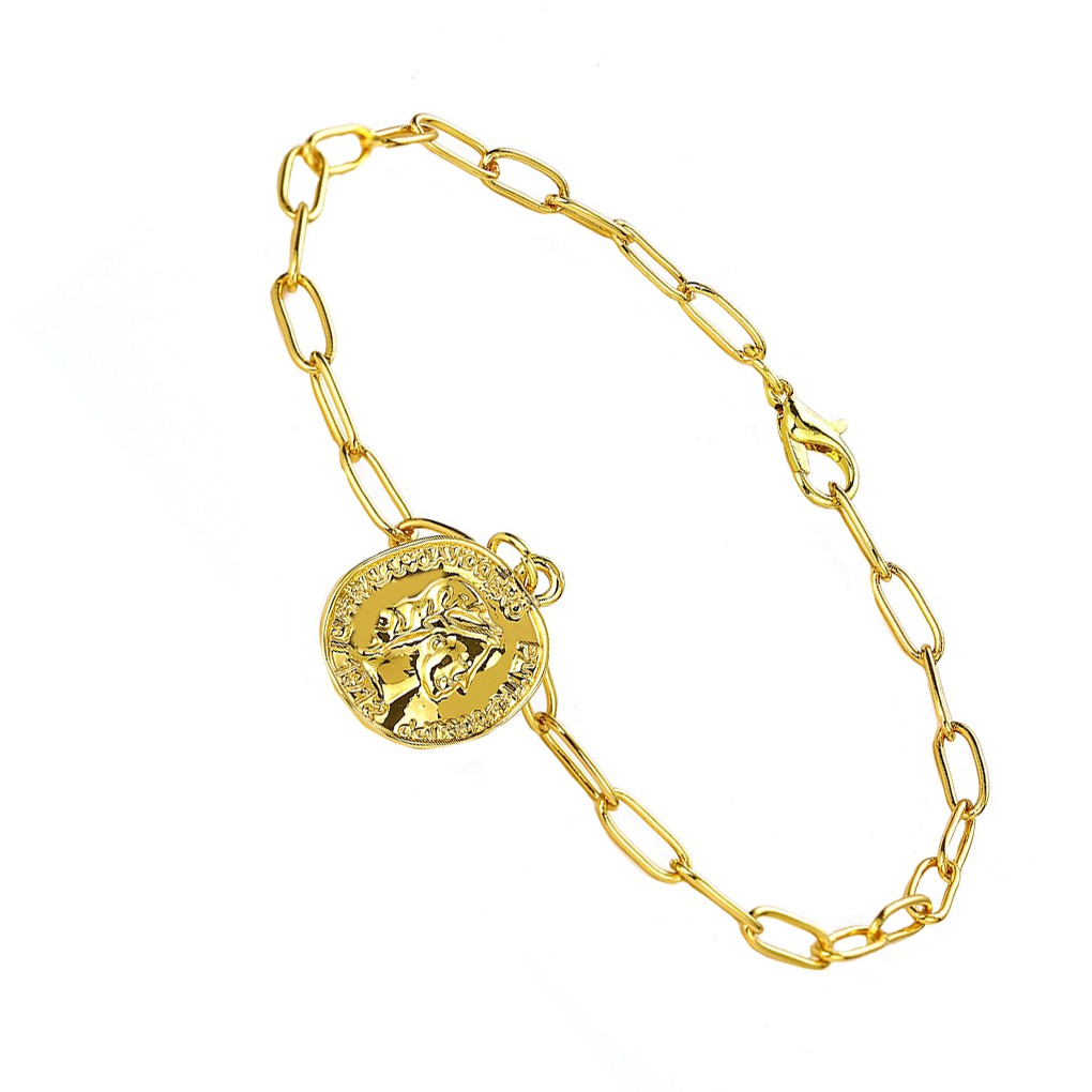 Vòng Tay Kim Loại Mặt Hình Chân Dung Cho Nữ