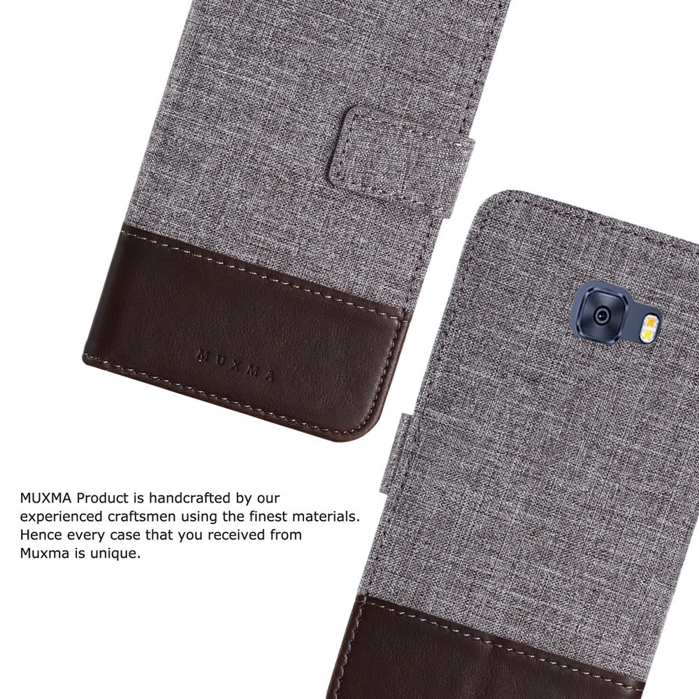 Bao da bề mặt vải denim có ngăn đựng thẻ cho Samsung C5 C7 C9 Pro | BigBuy360 - bigbuy360.vn