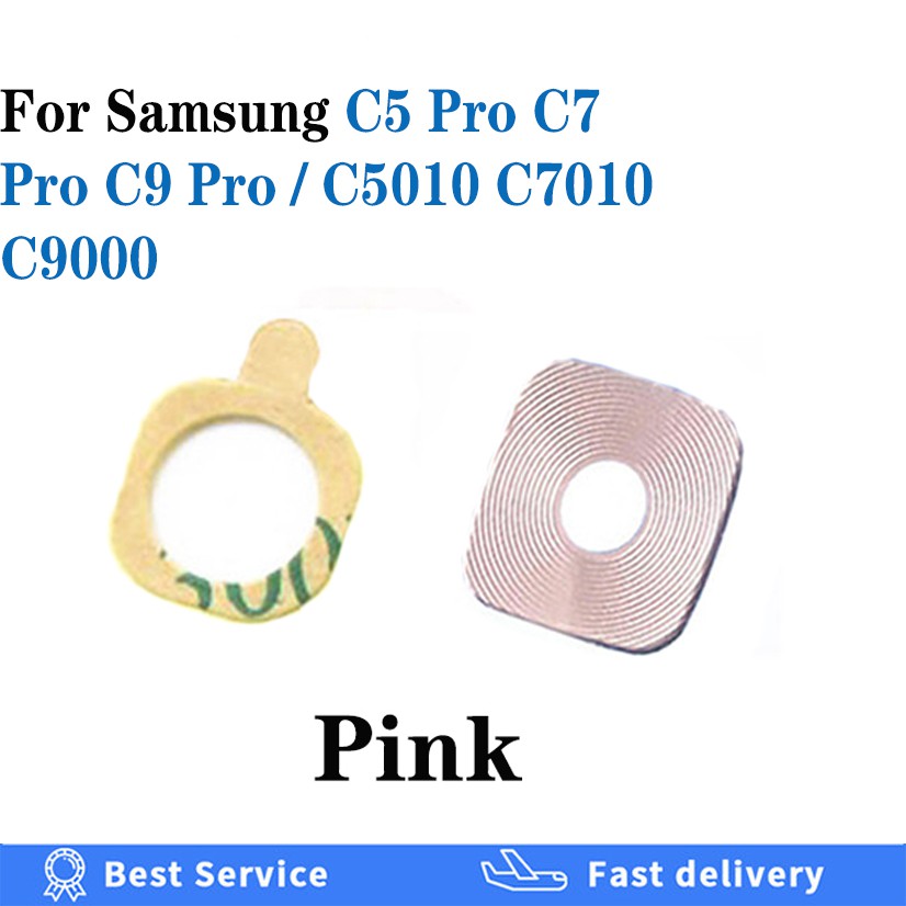 For Samsung Galaxy C5 C7 C9 Pro C5010 C7010 C9000 C5pro C7pro C9pro original binding rear back camera lens glass Cover with the frame holder with spare  parts of the sticker