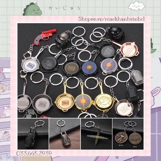 Móc Khóa PUBG Hình Mũ, Giáp, Balo, Chảo, Máy Bay, Huy Hiệu