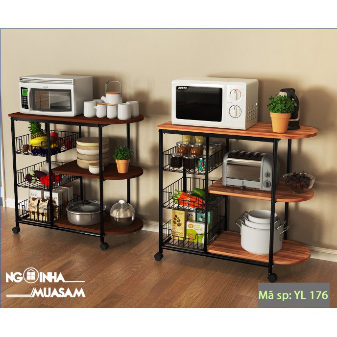 Kệ để lò vi sóng, lò nướng 3 ngăn YL176 80x38x37 cm