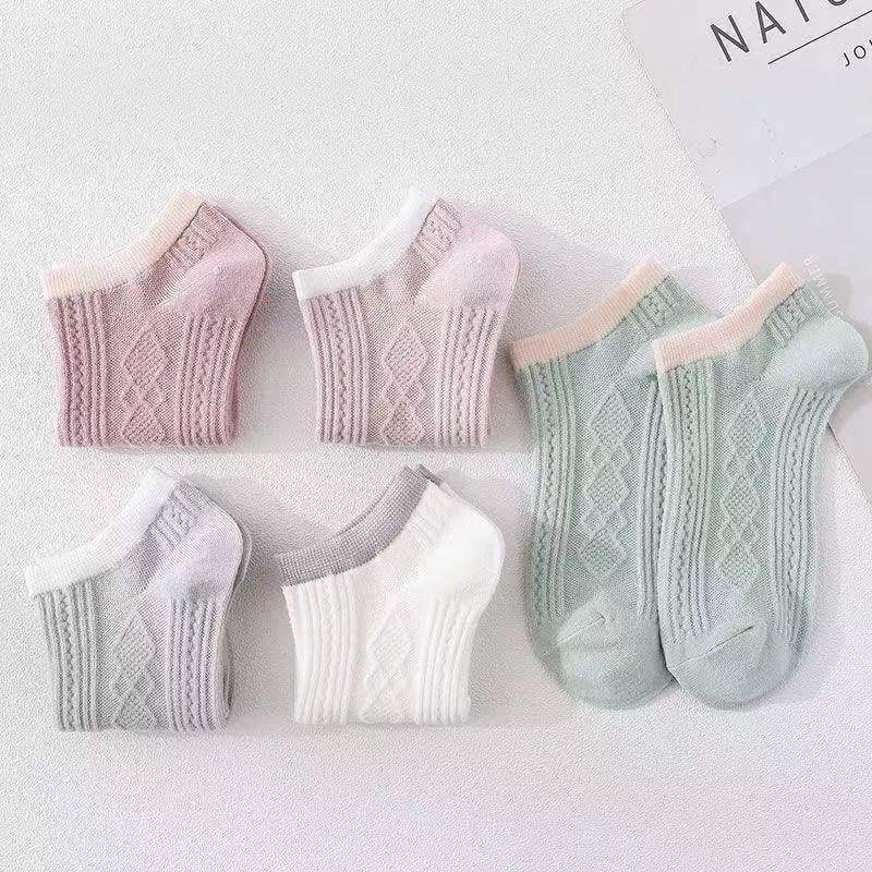 [TonaShoe] Vớ Cổ Ngắn Unisex Cotton Co Giãn Hút Mồ Hôi, Hoạ Tiết Xinh Xắn Phù Hợp Với Mọi Loại Giày