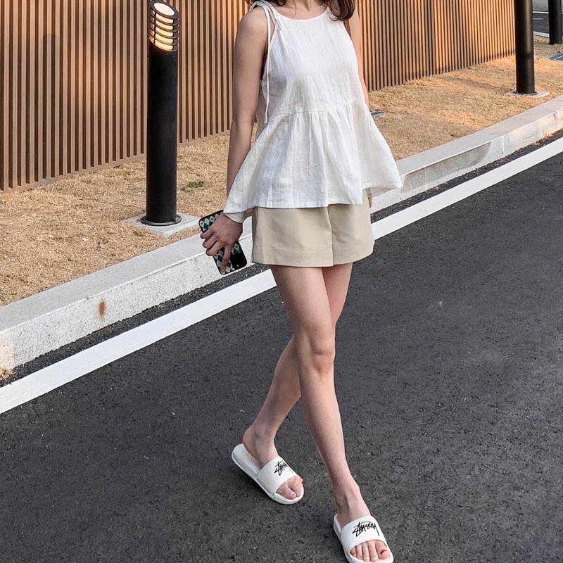 SHU SHI - Áo Peplum Linen Xước ( ảnh chính chủ )
