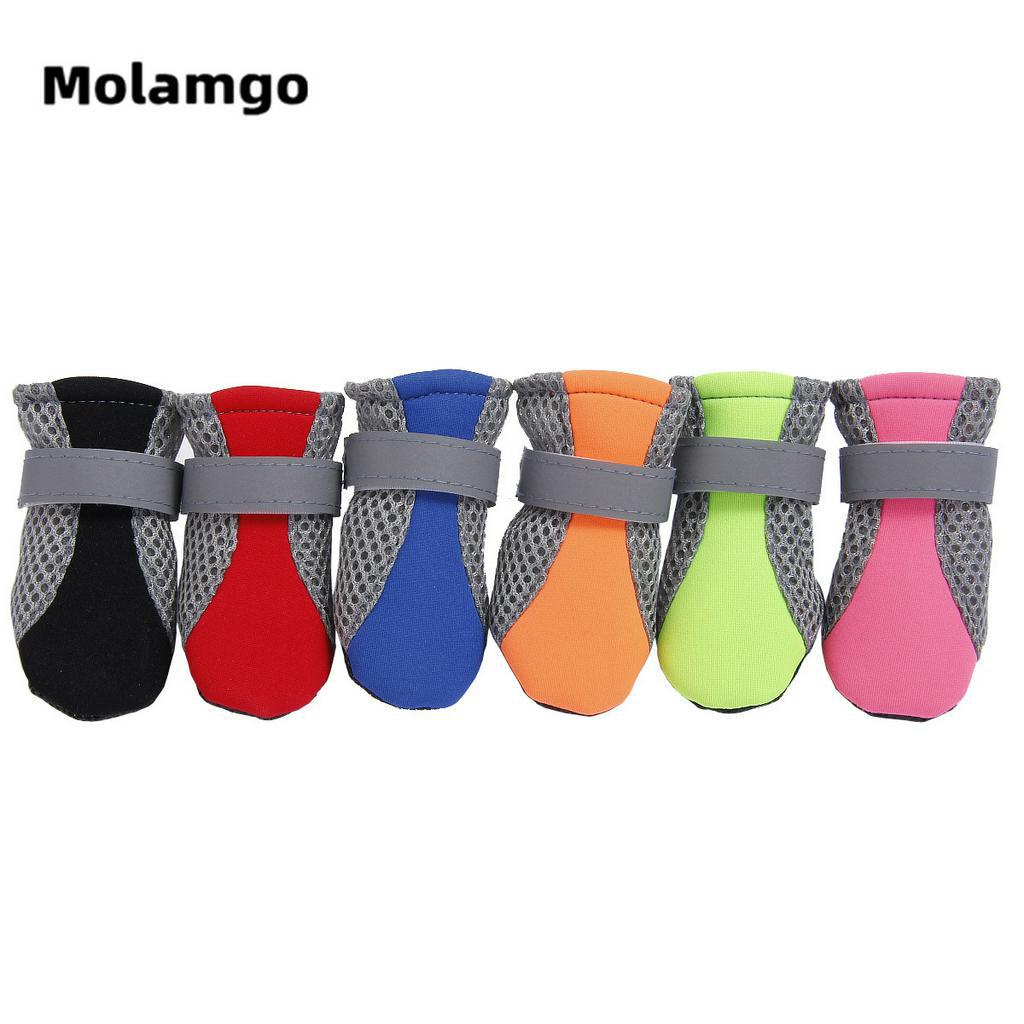 Set 4 chiếc giày vải lưới đáng yêu thoáng khí bảo vệ bàn chân cún cưng