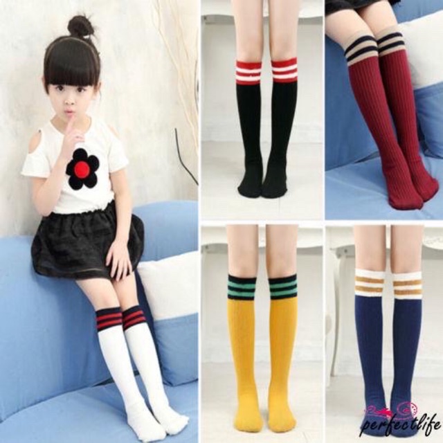 set 5 đôi tất ống đến trên đầu gối cho bé gái. Chiều dài tất 40-42cm