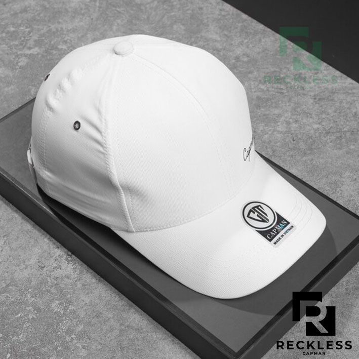 Mũ lưỡi trai chính hãng RECKLESS CAPMAN thể thao, vải dù trơn thoáng mát CM146