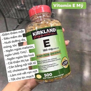 Vitamin e kirkland 500 viên của mỹ