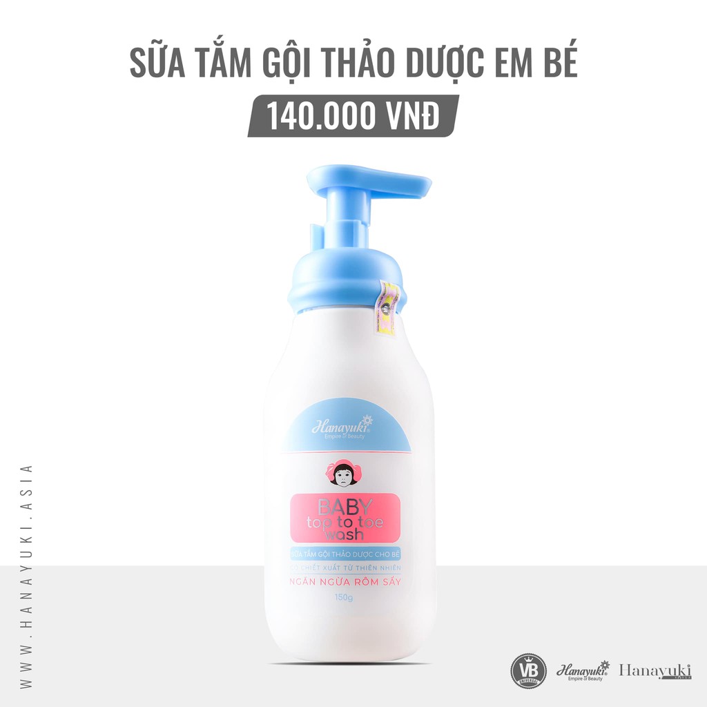 SỮA TẮM GỘI THẢO DƯỢC BABY TOP TO TOE WASH - HANAYUKI