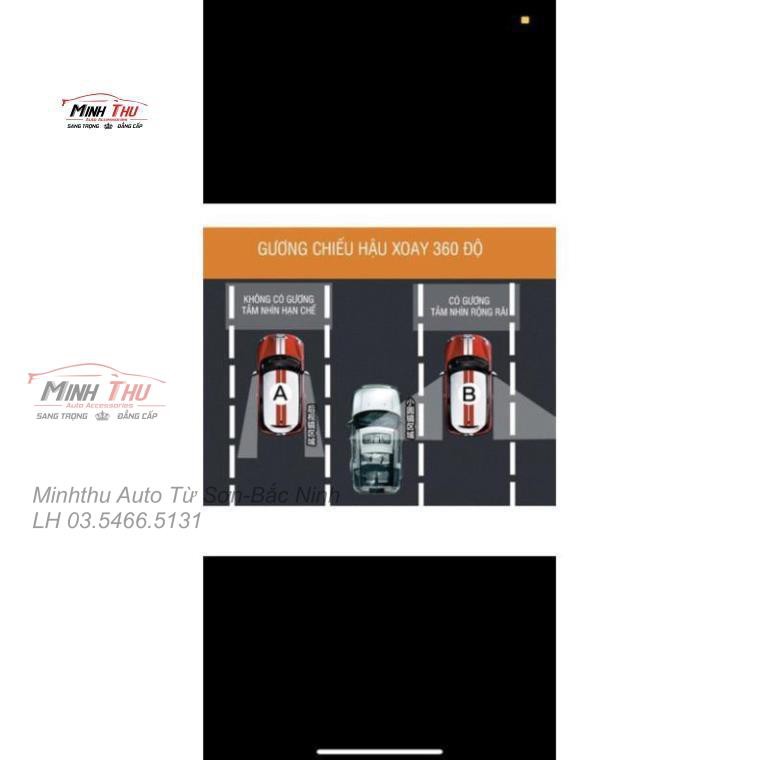 Bộ 2 Gương Cầu Lồi 360 Độ Gắn Gương Chiếu Hậu Ô Tô - Gương Tròn Có Viền