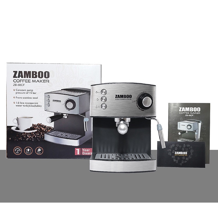 Máy pha cà phê Espresso 15bar Zamboo ZB-88CF Bảo Hành Hàng chính hãng