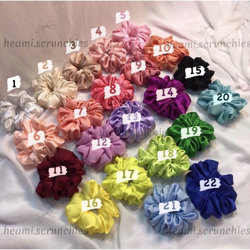 Scrunchies satin lụa mềm phồng phì (note số lên ghi chú giúp mình nhá)