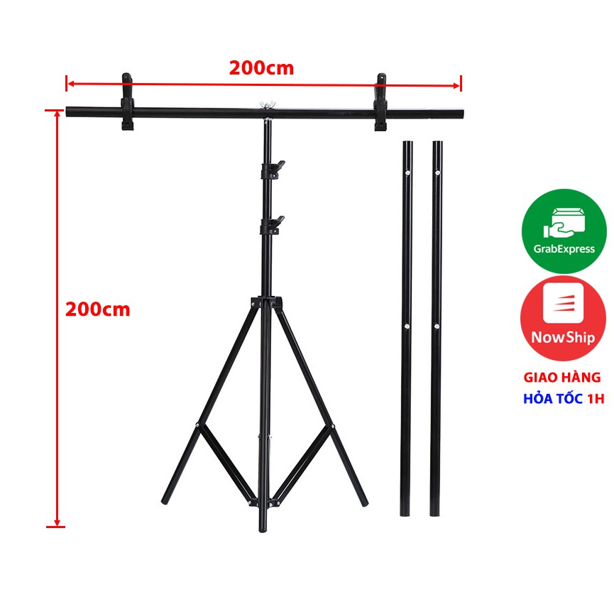 Khung treo phông nên chụp ảnh studio, chụp ảnh sản phẩm, livestream hình chữ T kích thước 2mx2m(có kèm kẹp phông)