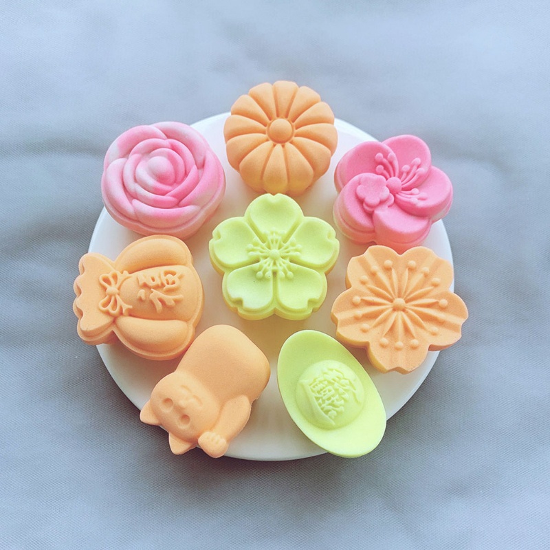 Khuôn Ấn Tay Làm Bánh Trung Thu / Bánh Quy / Bánh Trung Thu / Bánh Trung Thu Họa Tiết Hoa 3d 30g