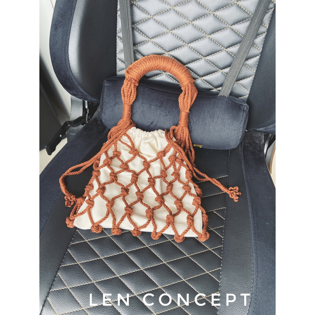 Túi lưới macrame - phiên bản quai ngắn- xách tay - túi tự tay mình làm. hình ảnh và clip thực tế nhé