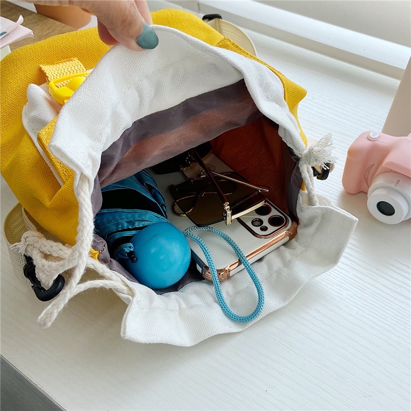 Túi Đeo Chéo Vải Canvas Nhỏ Nhắn Dễ Thương Phong Cách Hàn Quốc 2021