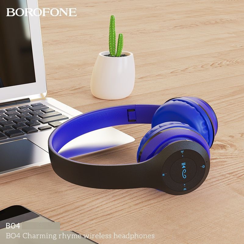 Tai nghe chụp tai bluetooth hỗ trợ khe cắm thẻ nhớ Borofone B04 chính hãng có thể gấp gọn tiện lợi