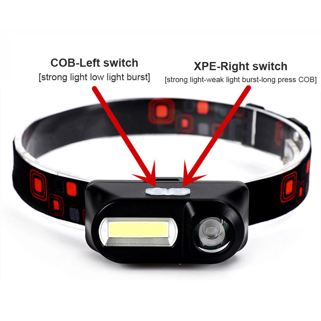 Đèn Pha Đội Đầu Bằng ABS Đa Năng Kèm Sạc USB Tùy Chỉnh Độ Sáng Tiện Dụng Cho Câu Cá Khẩn Cấp