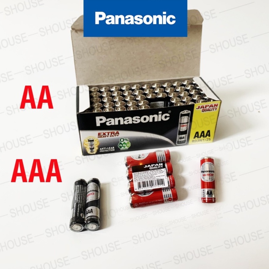 Pin Panasonic tiểu AA AAA 3A 2A đũa 1,5V loại NEO R03N/2S-V và R6DT/4S-V chính hãng cao cấp giá rẻ