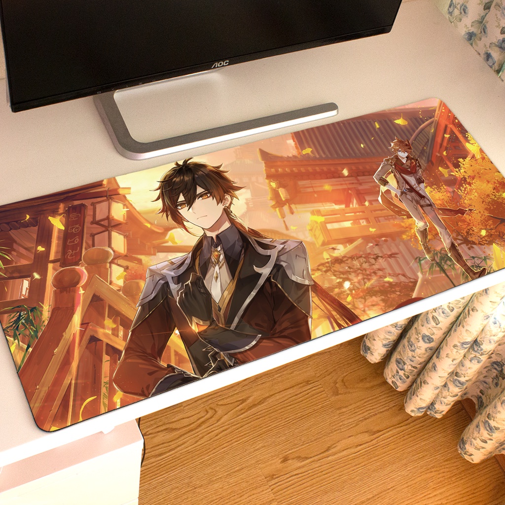 Tấm lót chuột và bàn phím máy tính chống trượt họa tiết anime Genshin Impact Kazuha Yae Miko Raiden Shogun shadow Arataki Itto Zhongli Kami