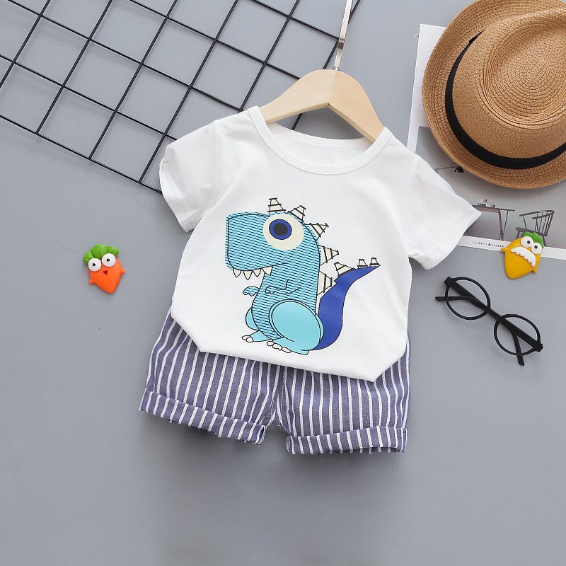 Bộ Áo Thun Tay Ngắn &amp; Quần Ngắn Dành Cho Bé Trai