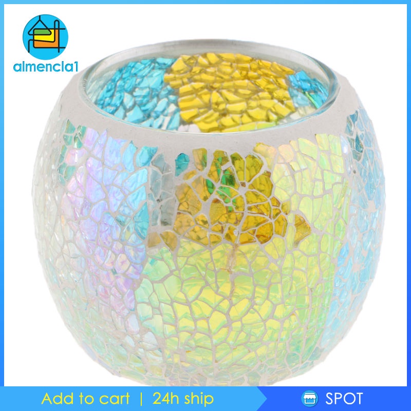 ✨Hàng sẵn sàng✨Giá đỡ đèn cầy bằng thủy tinh mosaic # 1