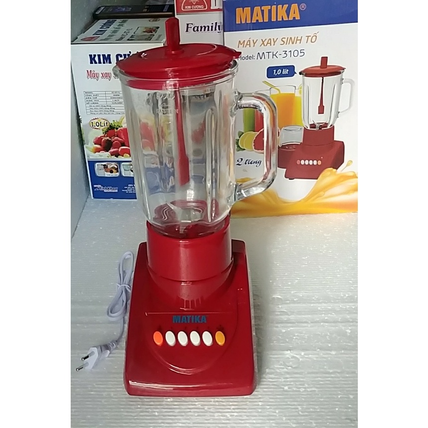 Máy xay sinh tố MATIKA MTK-3105, Máy xay sinh tố 2 cối thủy tinh MATIKA MTK-3105, Máy xay sinh tố 2 cối MATIKA MTK-3105