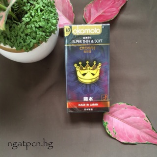 Bao cao su cao cấp cực siêu mỏng Okamoto Crown Nhật Bản - Hộp 10 Chiếc