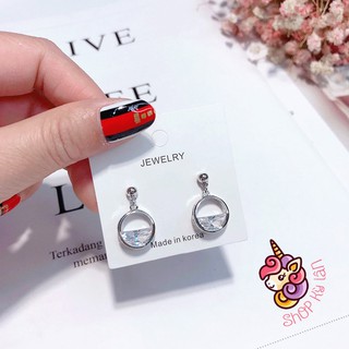 Bông tai nữ giọt nước lấp lánh dễ thương đơn giãn bông tai hàn quốc - kỳ lân