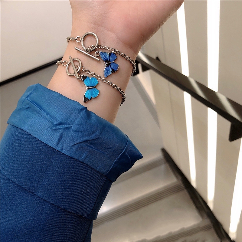 Vòng đeo tay bằng titan thép có đính hình bướm cho nữ 2020 | BigBuy360 - bigbuy360.vn
