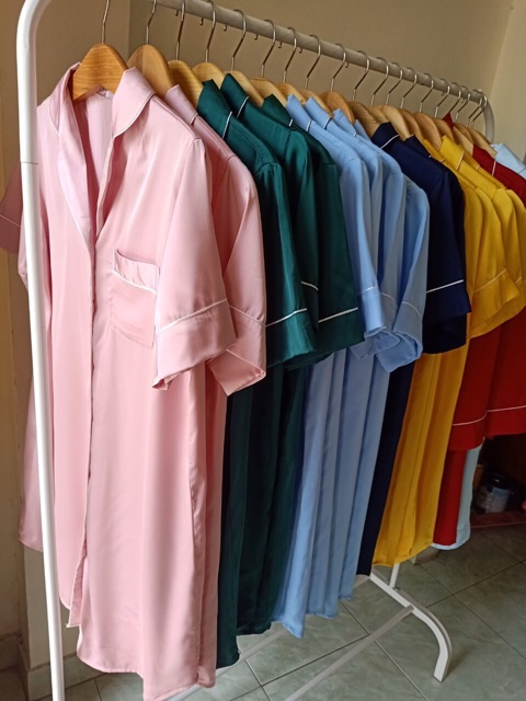 Đầm ngủ suông lụa tay ngắn cao cấp TRIPBLE T DRESS - Free size đến 60kg