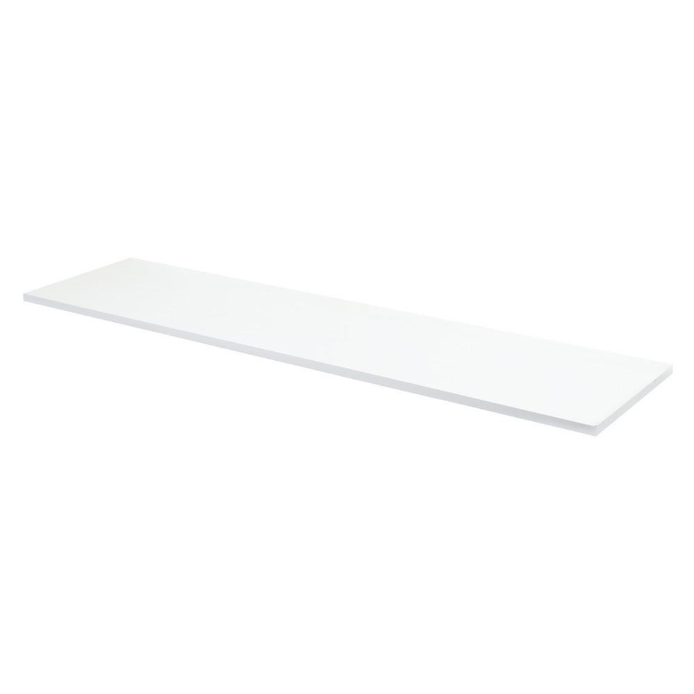 HomeBase STACKO Bộ Kệ gỗ trang trí treo tường kèm 2 giá đỡ kệ W30xD120xH1.6cm kệ trắng + giá đỡ trắng