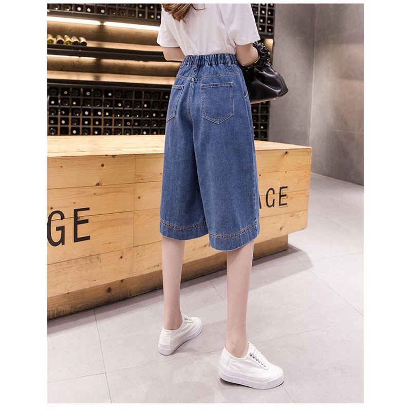 quần jean ngố big size ống rộng lưng thun size 75-95kg